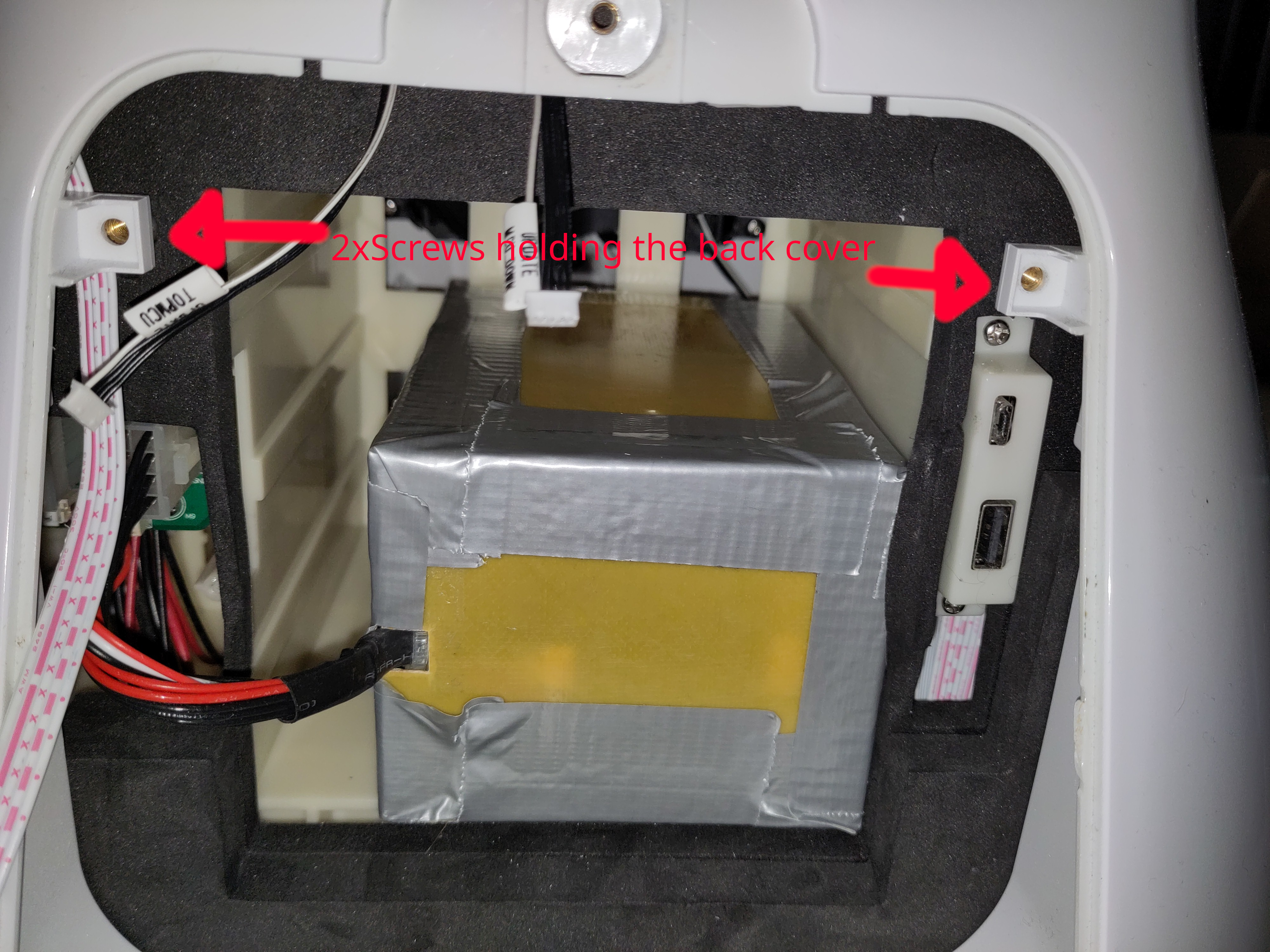 Battery compartment of the Sanbot Elf